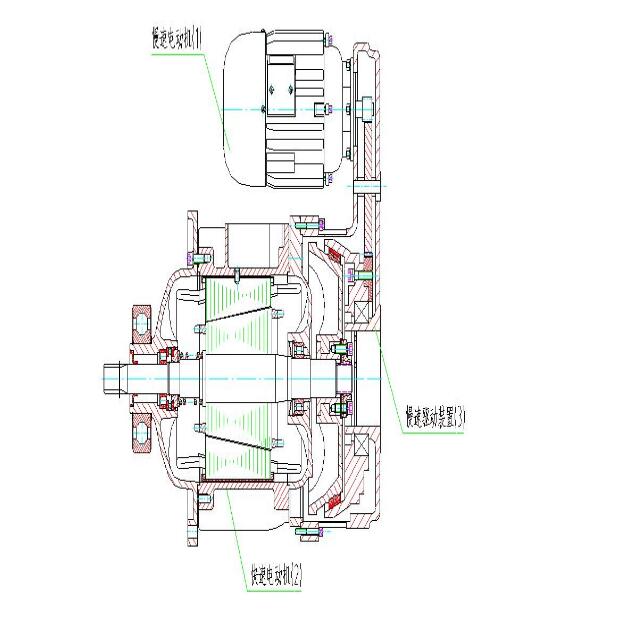 MD1型電動(dòng)葫蘆主、副電機(jī)組合圖
